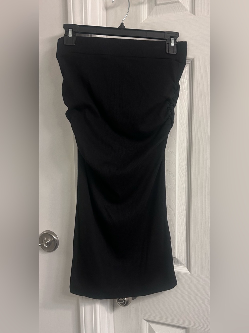 Michael Stars Black Strapless Ruched Bodycon Sheath Dress Size Small S